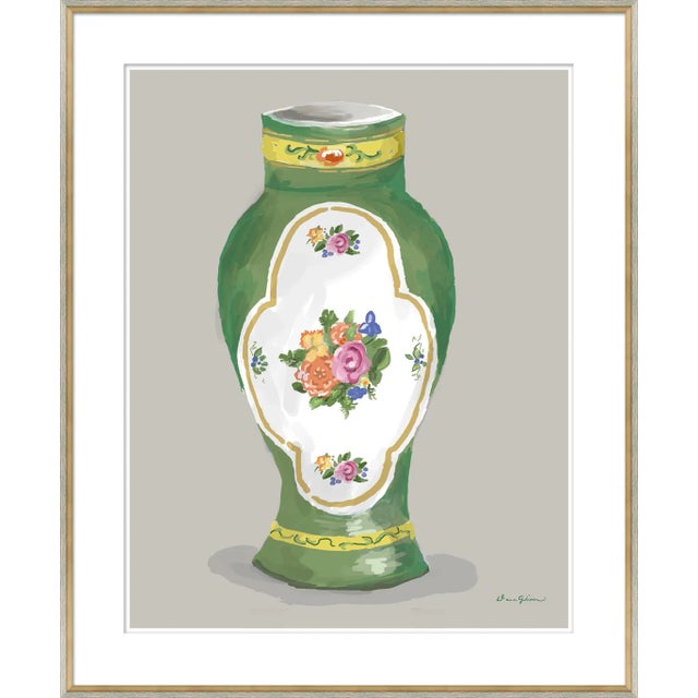 Contemporary Derby in Green - Vase Series By Dana Gibson, Framed Art Print For Sale - Image 3 of 3