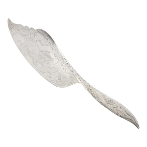 Aesthetic Movement Sterling Silver Fish Slice W/ Acid Etched Detail by Whiting