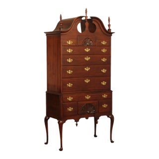 Statton Queen Anne Style Cherry Highboy Chest For Sale