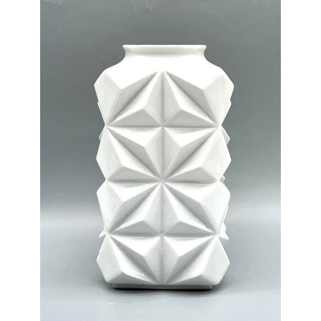 Mid-Century White Porcelain Diamond Vase from Schumann, 1950s For Sale - Image 12 of 12