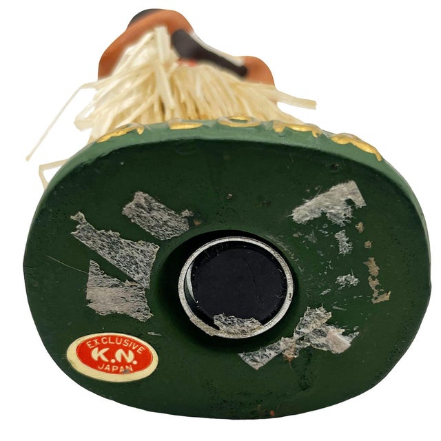 Textile Mid 20th Century Ceramic Hawaii Hula Girl Dancing Ukulele Player Bobble Doll For Sale - Image 7 of 7