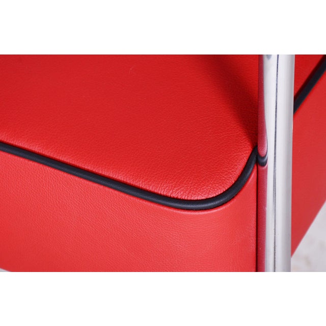 1930s German Bauhaus Armchair in Leather attributed to G. Rohde for Mauser, 1930s For Sale - Image 5 of 12