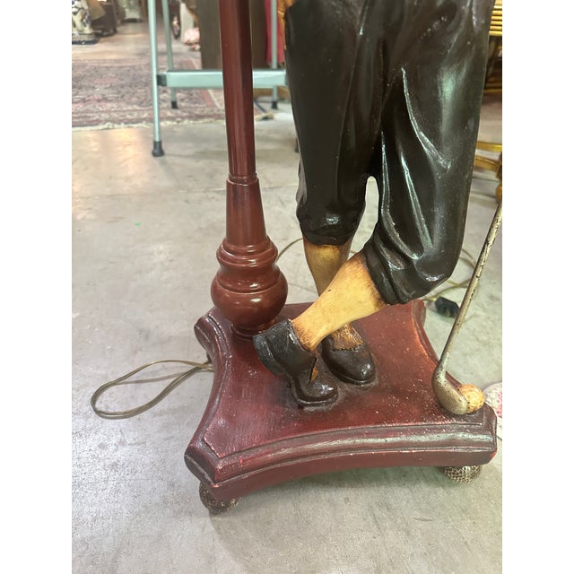 Wood 1970s Mid-Century Modern Wooden Golfer Standing Floor Lamp For Sale - Image 7 of 10