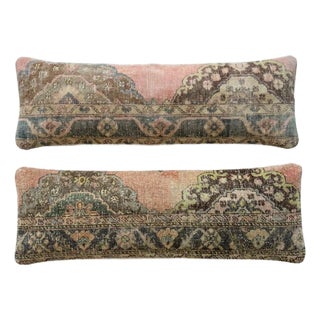 Bohemian Turkish Bedding Rug Pillow Cover 15'' X 47'' - Set of Two For Sale