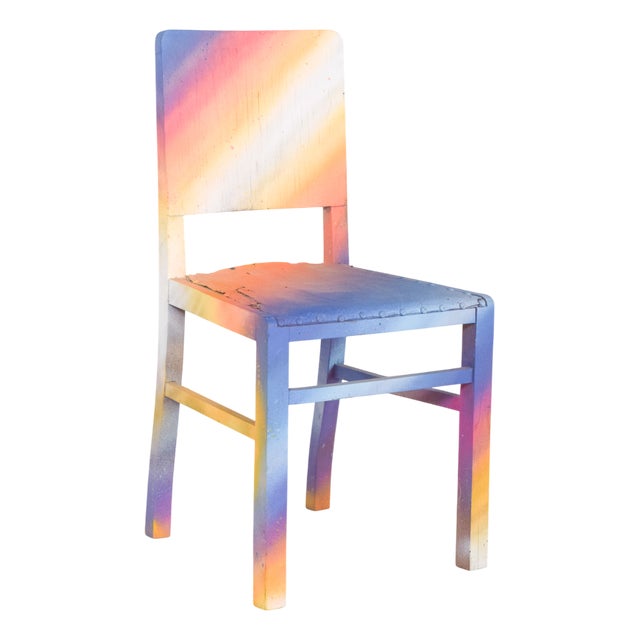Portuguese Painted Chair by Francisco Camilo, 1950s For Sale