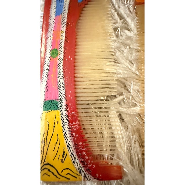 Japanese Vintage Hand Painted Figural Vanity Combs, Pair, Japanese Celluloid Boudoir Decor, 1930s-1950s For Sale - Image 3 of 10