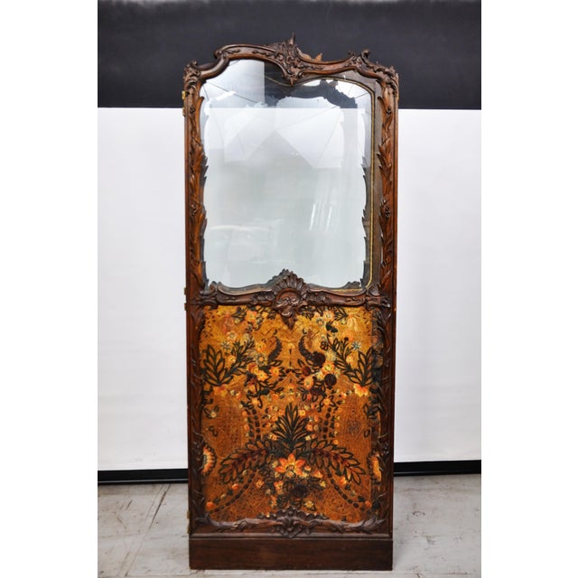 Antique Italianate Victorian Hand Painted Leather Floor Screen Chairish