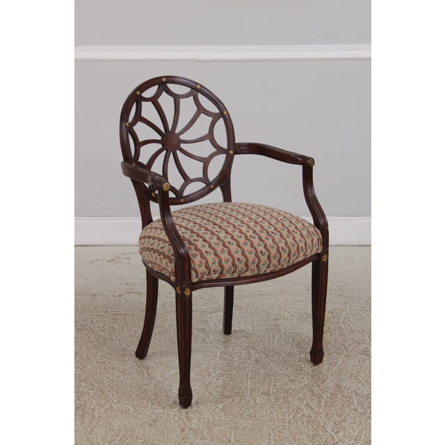Age: Approx: 25 Years Old Details: Adam Style Walnut Finish Gold Accents Tapestry Upholstery Un-Marked As To Manufacture...