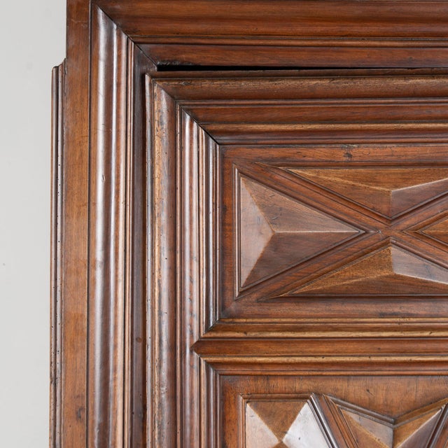 Early 19th Century French Single Door Carved Walnut Armoire Cabinet For Sale - Image 6 of 16