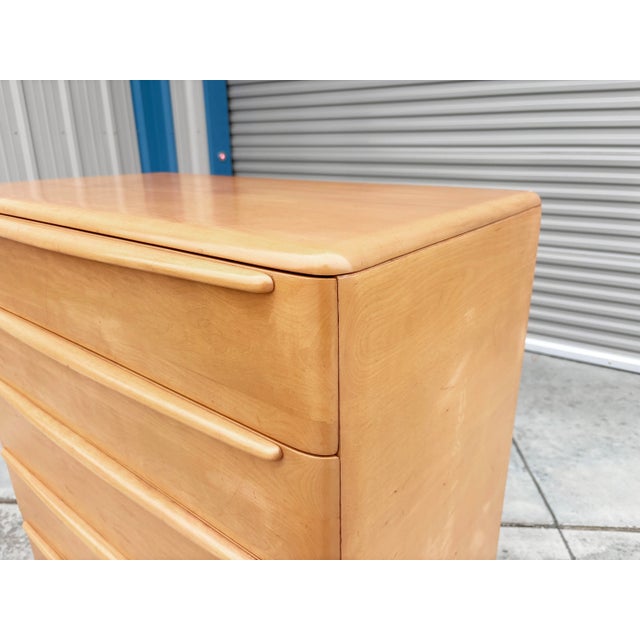 Mid-Century Modern Five-Drawer Maple Highboy, 1960s For Sale - Image 9 of 11