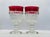 Hollywood Regency 1960s Ruby Rimmed Water Goblets- A Pair For Sale - Image 3 of 9