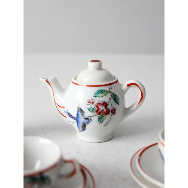 Vintage Japanese Miniature Porcelain Tea Set For Sale - Image 6 of 13