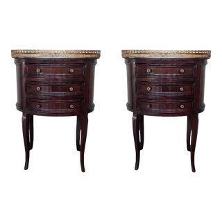 19th Century Bouillotte Louis XVI Style, Oval Shaped Bronze and Mahogany Table For Sale