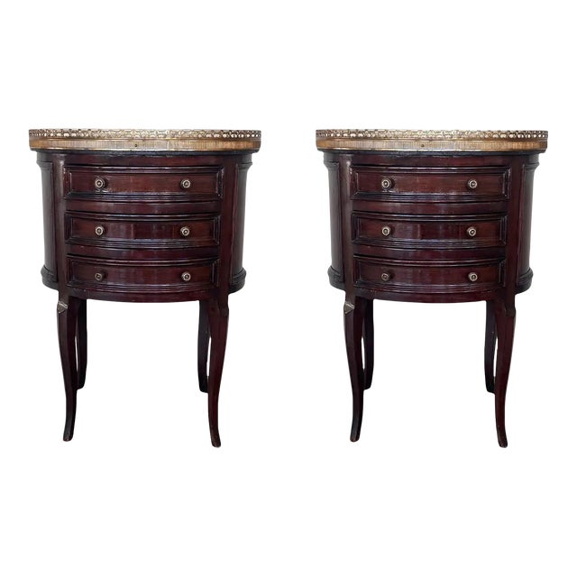 19th Century Bouillotte Louis XVI Style, Oval Shaped Bronze and Mahogany Table For Sale