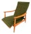 Heywood-Wakefield High-Back Lounge Chair, Sculpted Oak Frame, Olive Fabric 1960s For Sale