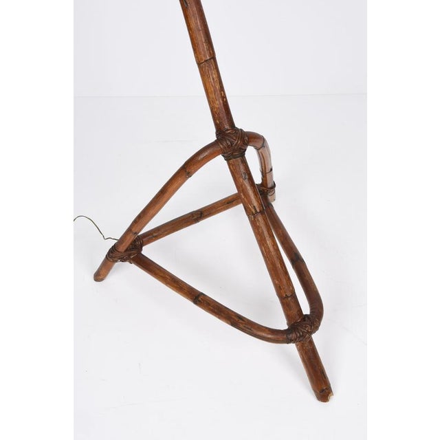 Mid-Century Italian Bamboo and Rattan Floor Lamp, 1950s For Sale - Image 17 of 18
