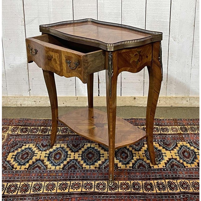 Louis XV Style Side Table in Rosewood and Beech, 1970s For Sale - Image 13 of 14