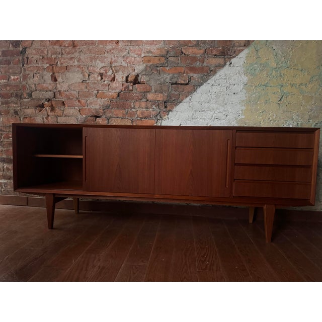 Brown 1960s Mid-Century Danish Sideboard Attributed to Knud Nielsen for Løsning Mobelfabrik For Sale - Image 8 of 12