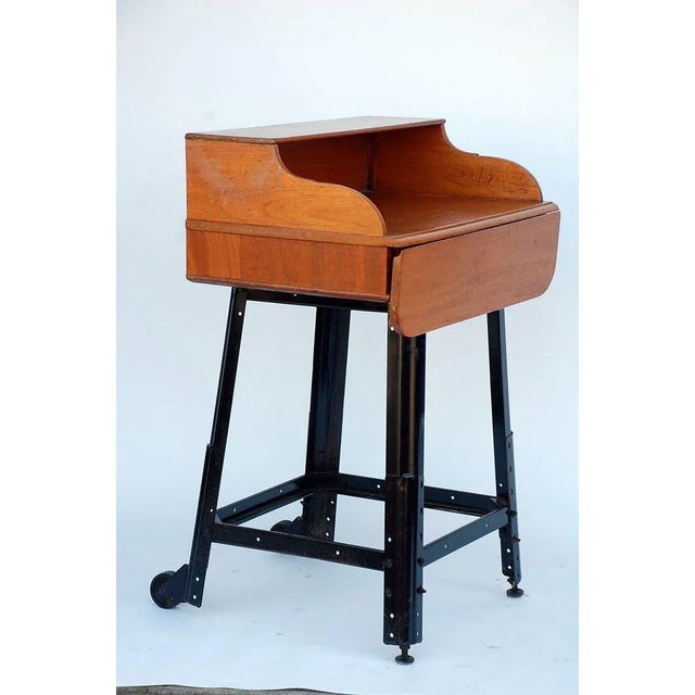 Modern Adjustable Oak Writing Table / Desk For Sale - Image 3 of 7