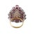 Ruby, Opal and Diamond Pear-Shaped Cocktail Ring, 14k Gold and Sterling Silver For Sale - Image 4 of 8