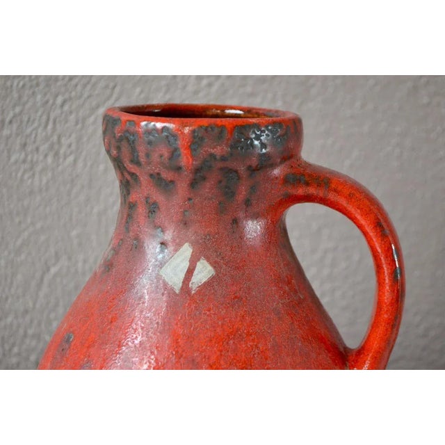 Brutalist Red Lava Vase from Carstens Tönnieshof, 1960s For Sale - Image 4 of 8