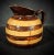 Early 20th Century Vintage Hand-Painted Barrel-Style Clay Pitcher For Sale - Image 5 of 6