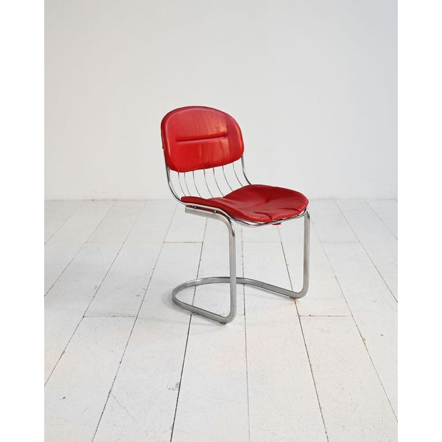 Red Chairs attributed to Gastone Rinaldi, 1970s, Set of 6 For Sale - Image 8 of 13