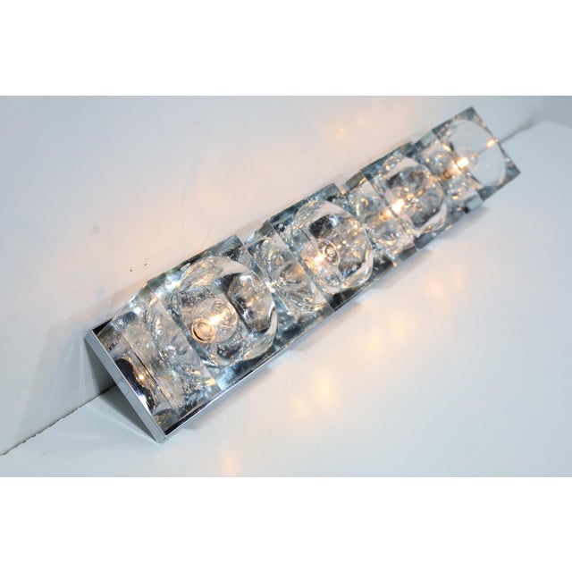 Mid-Century Modern 1960s Murano Block Glass Sconce or Ceiling Light by Gaetano Sciolari for Lightolier - Set of 4 For Sale - Image 3 of 9