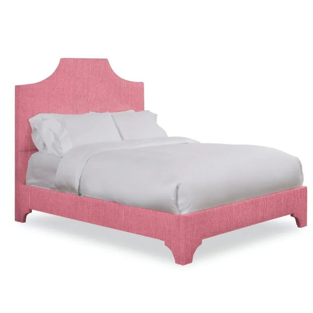 Modern Kit Twin Headboard, Rose Linen For Sale - Image 3 of 5