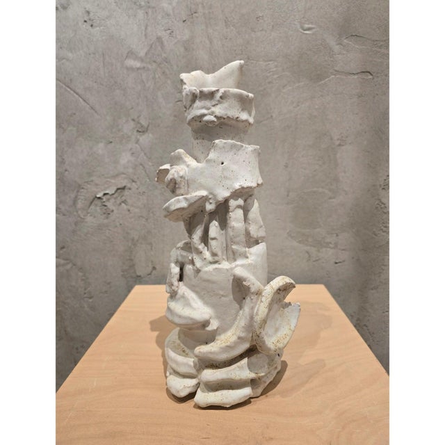 13.2" One-of-a-Kind Neutral Palette Ceramic Sculptural Lamp by Diane Grant / Earth Tones For Sale - Image 4 of 10
