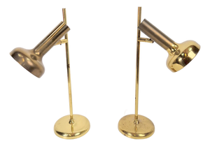 Vintage Brass Trumpet Table Lamps by Solken Leuchten, 1970s, Set of 2