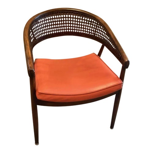 Mid Century Cane and Bentwood Lounge Chair James Mont King Cole Style