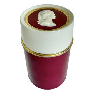 Vintage Fürstenberg Porcelain Lidded Cameo Jar Made in Germany For Sale