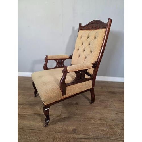 Antique Edwardian Walnut Chair, 1920s For Sale - Image 11 of 11