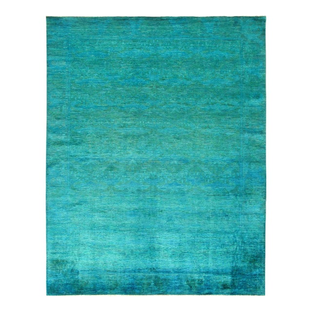 Pasargad DC Green Hand Knotted Area Rug For Sale
