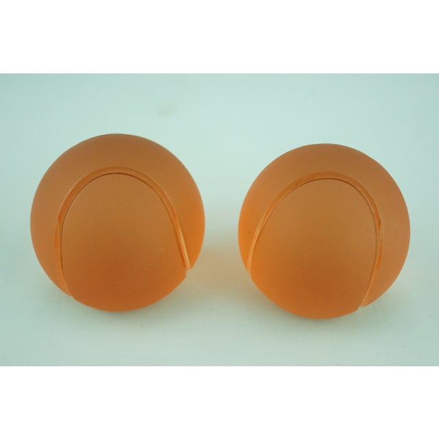 Orange Sandblasted Murano Glass Tennis Balls Paperweights from La Murrina, Italy, 1970s, Set of 2 For Sale - Image 9 of 18