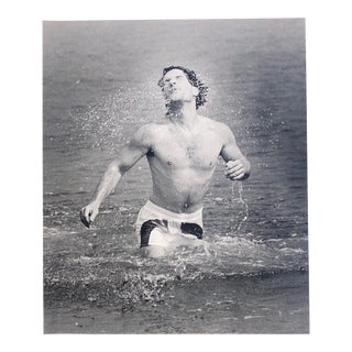1988 Black and White Photo of Swimmer For Sale