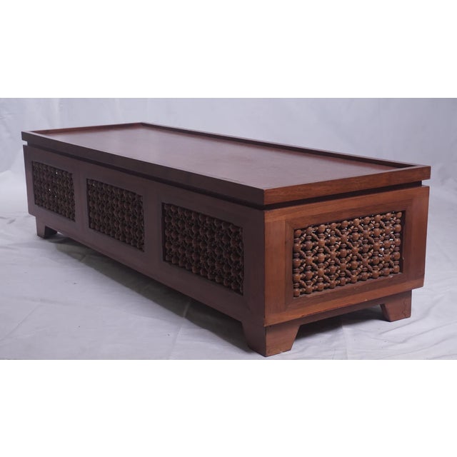 Moursharaby Style Hand Carved Custom Bench From Morocco For Sale - Image 4 of 6