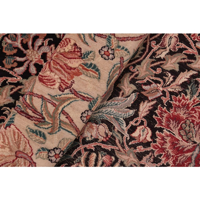 Textile Shabby Chic 1990's Pak-Persian Black/Beige Wool Rug - 8'3'' X 10'3'' For Sale - Image 7 of 9