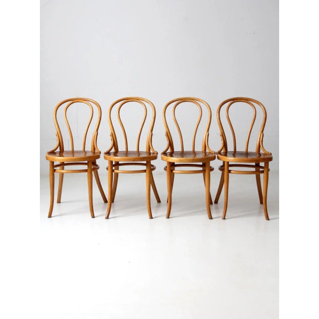Antique Thonet Bentwood Chairs Set of 4 For Sale - Image 6 of 13