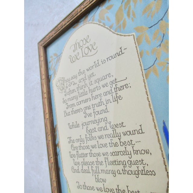Glass Art Deco Motto Print Circa 1920s "Those We Love" For Sale - Image 7 of 9