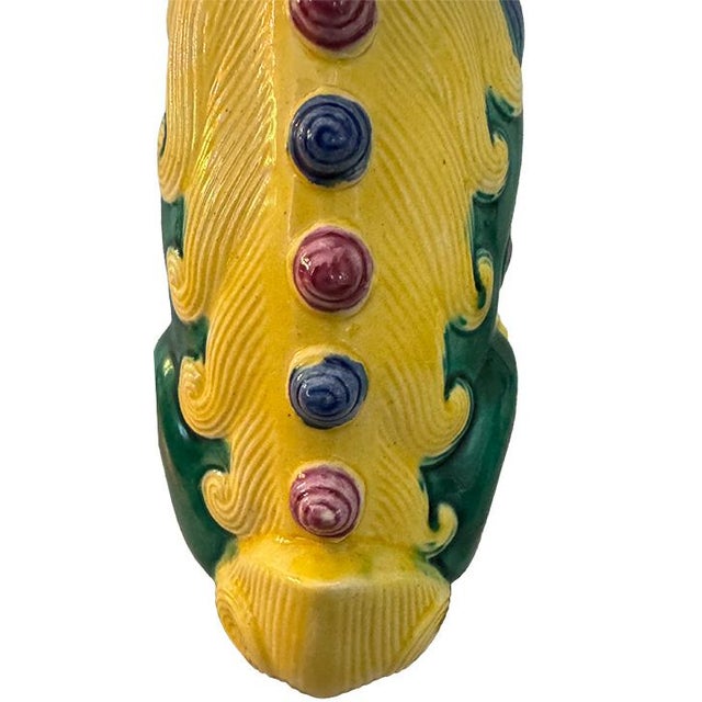 Ceramic Mid 20th Century Chinese-Marked Porcelain Guardian Food Dog For Sale - Image 7 of 10