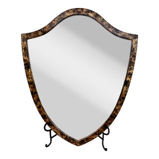 Vintage Newly Painted Hepplewhite Wall Mirror in Faux Tortoiseshell Finish For Sale