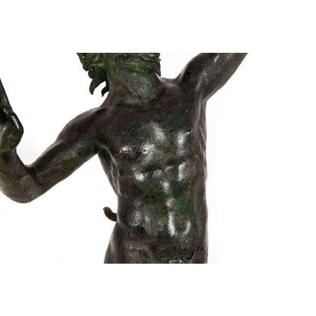 Antique Grand Tour Italian Bronze Sculpture of Dancing Faun of Pompeii For Sale - Image 10 of 18