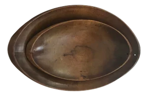 Carved Wood Dough Bowls a Pair