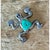 Vintage Native American Silver Inlaid Turquoise Pendant For Sale - Image 4 of 12