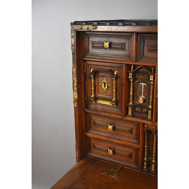 17th Century Spanish Walnut Bargueño Cabinet, 1650 For Sale - Image 11 of 13
