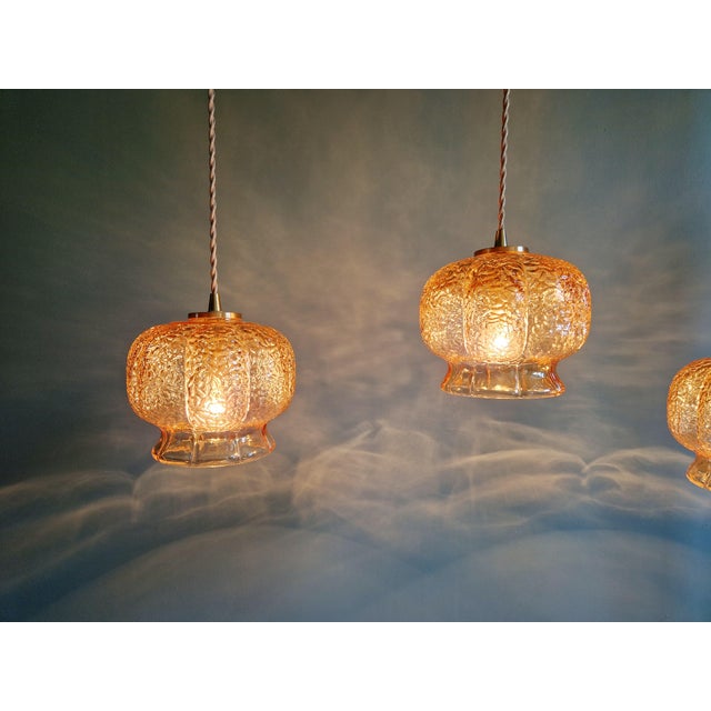 Vintage Amber Glass Pendant Light, 1960s-1970s For Sale - Image 13 of 18