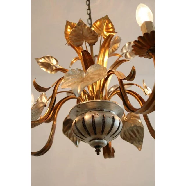 Gold Florentine Hollywood Regency Chandelier by Kögl, Italy For Sale - Image 8 of 9