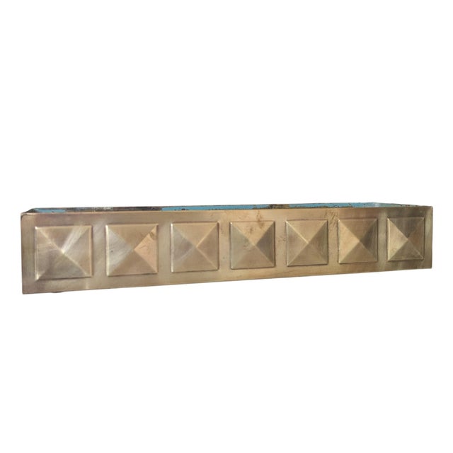 Mid Century Modern Brass Studded Tabletop Planter Box For Sale - Image 4 of 18